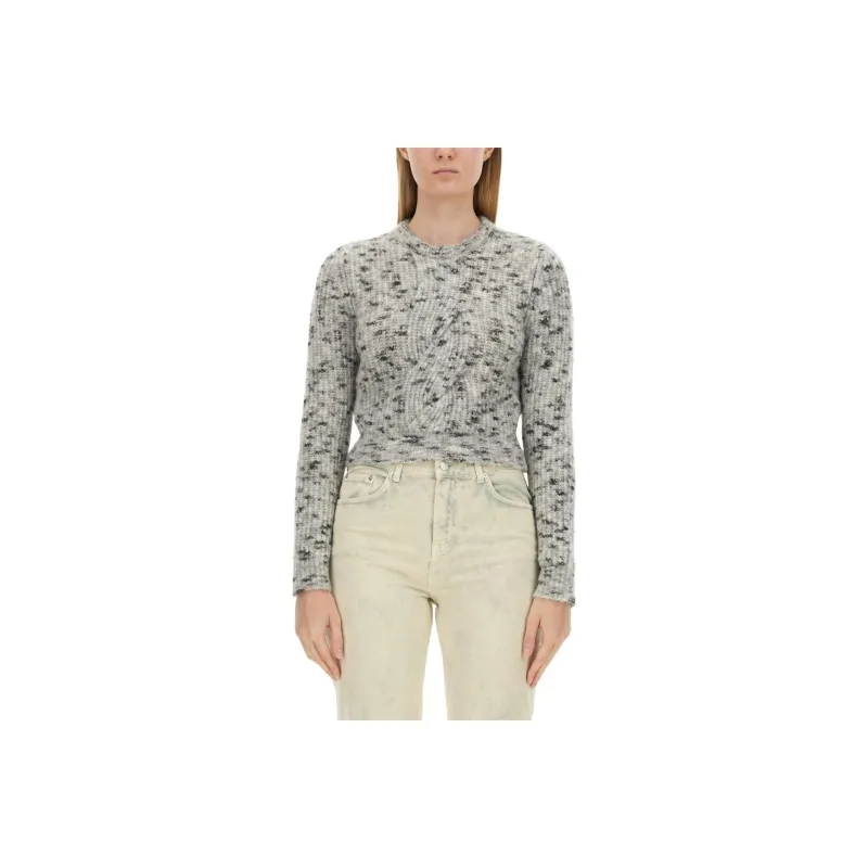 MOSCHINO Jeans Crewneck Cropped Jumper-0