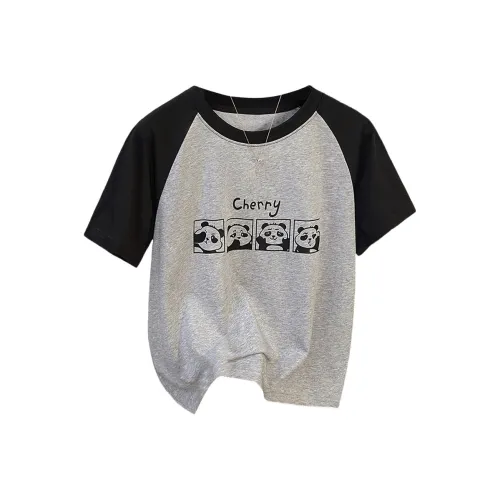 TOUCH Regular T Shirt Women's Light Gray & Black