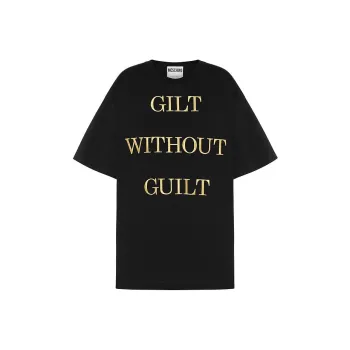 MOSCHINO Gilt Without Guilt Embroidered Crewneck T-Shirt