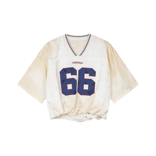 UOOYAA T Shirts Women's Ecru
