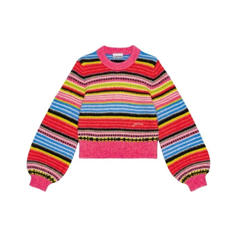 GANNI Striped Wool Jumper-0