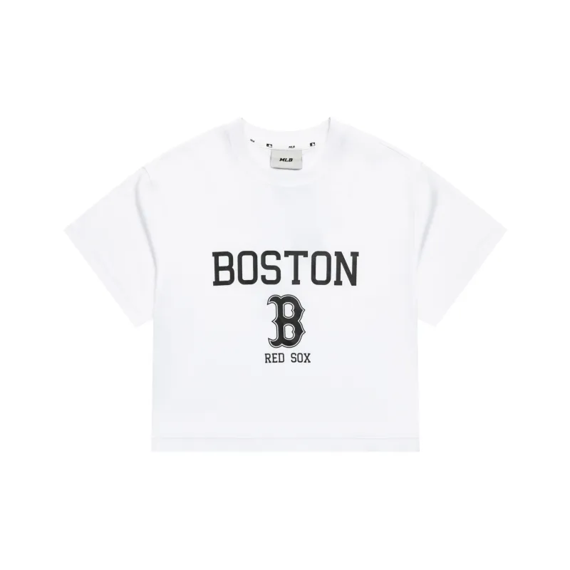 MLB College Style Series Crop Tops Women's White-0