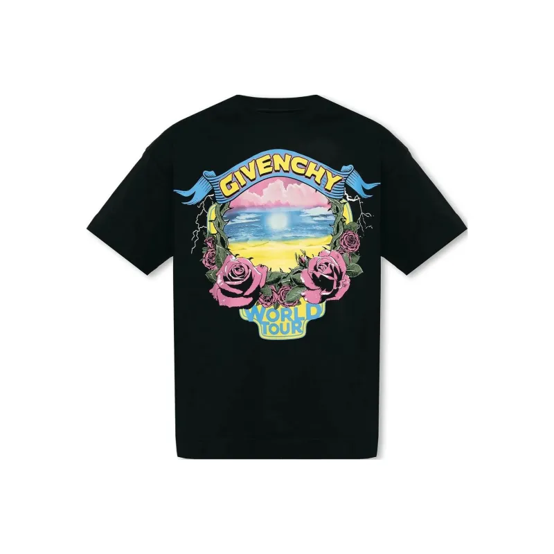 Givenchy Logo Printed Crewneck T Shirt 'Black'-0