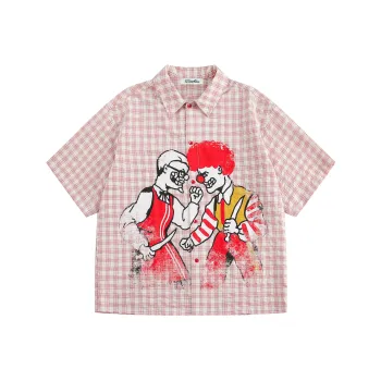 DOH STORE Shirt Unisex Red And White Plaid