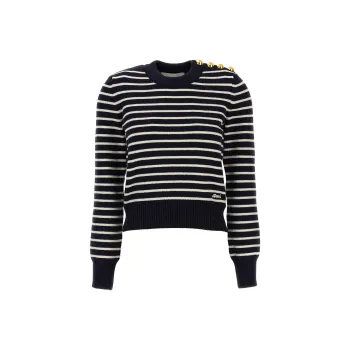 AMIPARIS Button Embellished Crewneck Knitted Jumper