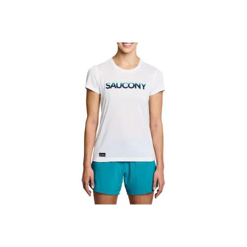 Saucony Stopwatch Graphic Short Sleeve T-Shirt Women's White