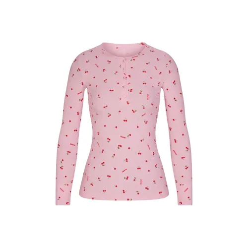 SKIMS Valentine's Day Collection T Shirt Women's CHERRY BLOSSOM PRINT/Cherry Blossom Color