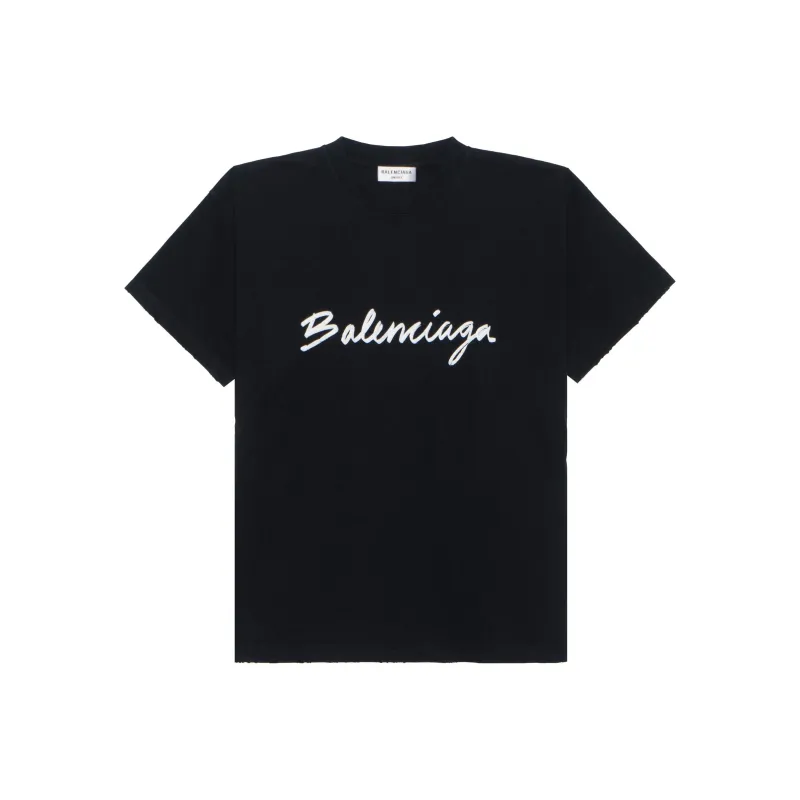 Balenciaga FW22 Drop Shoulder Sleeve T Shirt Women's Black-0
