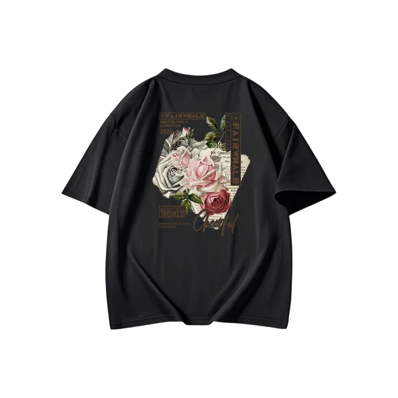FAIRWHALE Drop Shoulder Sleeve T Shirt Unisex-0
