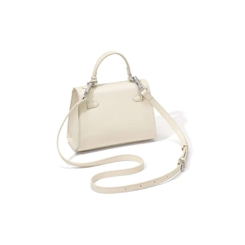 CinvaiKrose Synthetic Leather With Cow Leather Handbag Large Size Women's Ecru/Brown/Black-2