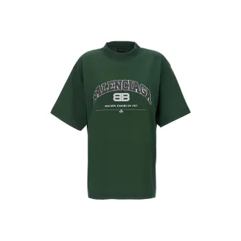 Balenciaga Drop Shoulder Sleeve T-Shirt Regular Fit Women's Green