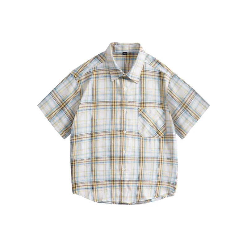 Lightning X Storm Shirt Unisex Yellow White Plaid-0