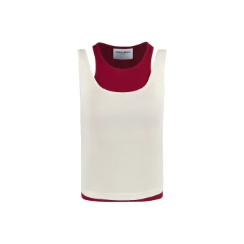 Valeria Obbaco Tank Top Women's White & Red