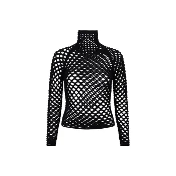 Alaia Knitted Turtleneck Cage Pullover