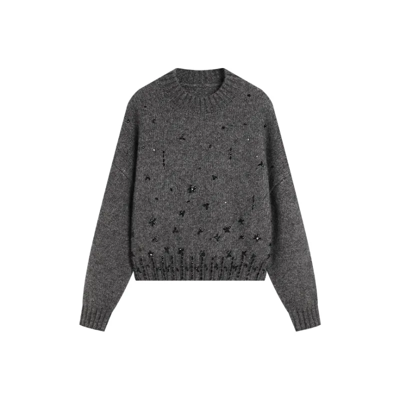AMAZING SONG Sweater Women's Minimalist Gray-0