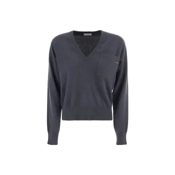 Brunello Cucinelli V Neck Knitted Jumper