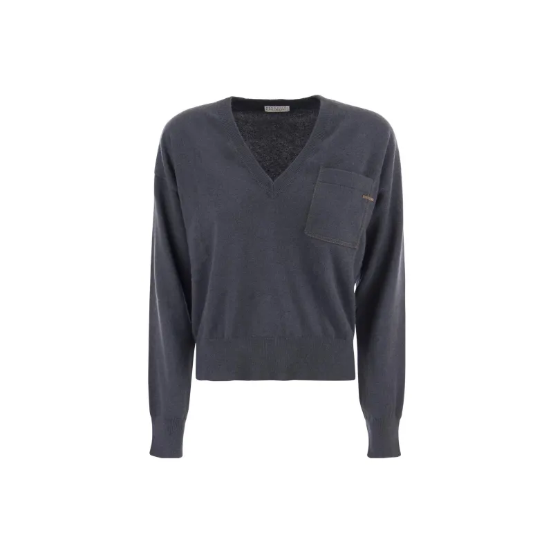 Brunello Cucinelli V Neck Knitted Jumper-0