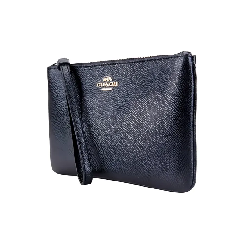 COACH Leather Wallets Clutches Women's Black-1