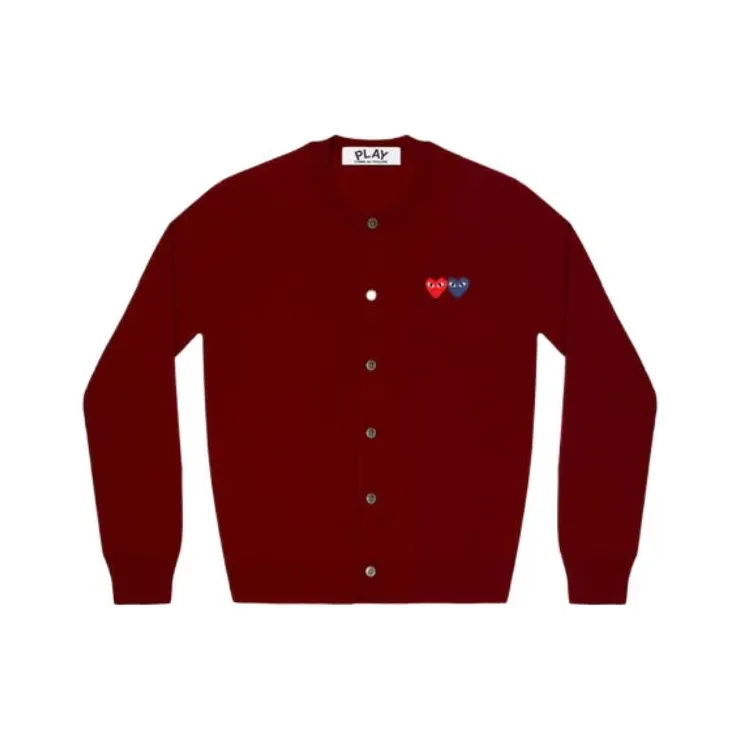 CDG Play Sweaters Women's Burgundy-0