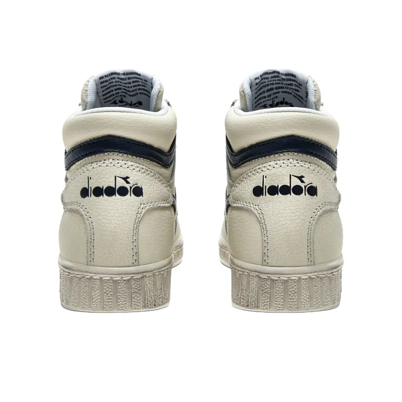 Diadora GAME L Anti Slip Wear Resistant High Top Skateboard Shoes Unisex White-3