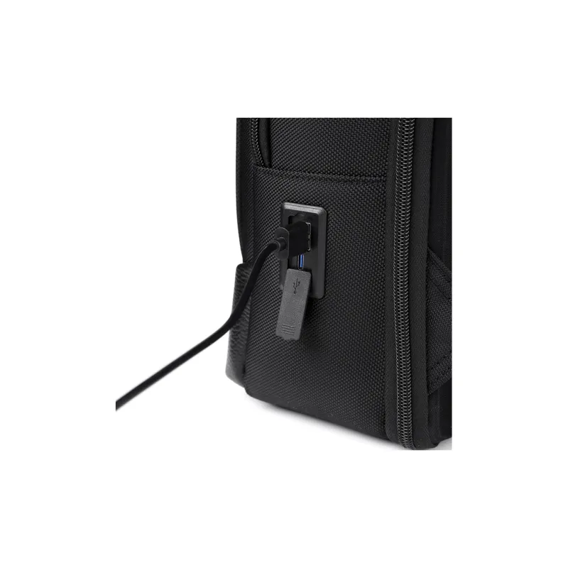 ROBINHOOD Cow Leather Backpack Men's Black-4