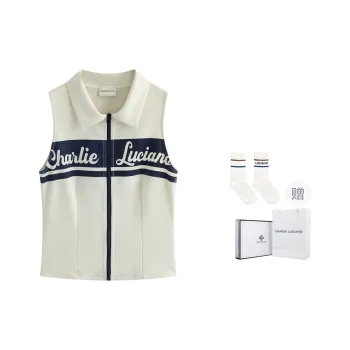 Charlie Luciano Tank Top Women's Ecru Giveaway Box+Socks