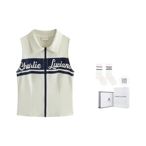 Charlie Luciano Tank Top Women's Ecru Giveaway Box+Socks