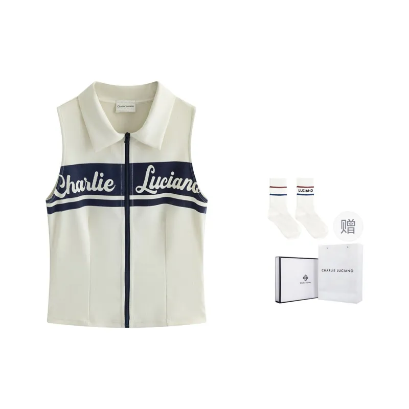 Charlie Luciano Tank Top Women's Ecru Giveaway Box+Socks-0