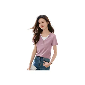 Mo Han Yi Mei Regular T Shirt Women's Pink