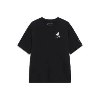 LiNing Chinese Culture Series Drop Shoulder Sleeve T Shirt Women's Black