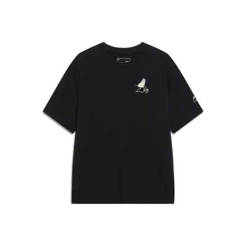 LiNing Chinese Culture Series Drop Shoulder Sleeve T Shirt Women's Black