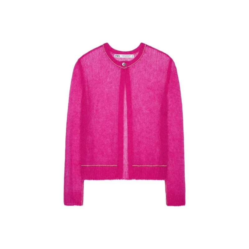 ZARA Sweater Women's Dark Purple Red-0