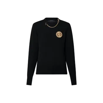 LOUIS VUITTON 1ABYRG Chain Detail Patch Sweater