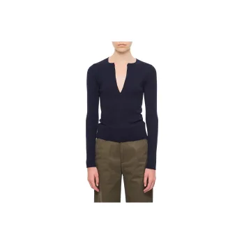 MaxMara V Neck Long Sleeved Top