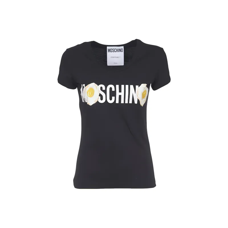 MOSCHINO Fried Egg Logo print T shirt-0