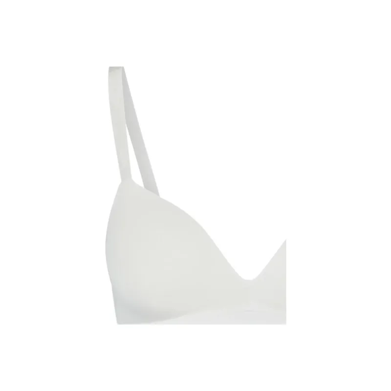 HUGO BOSS Stretch-Jersey Triangle Bra With Logo Straps Bra Women's White-1