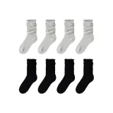 8 Pack (Light Heather Gray 4+Black 4)