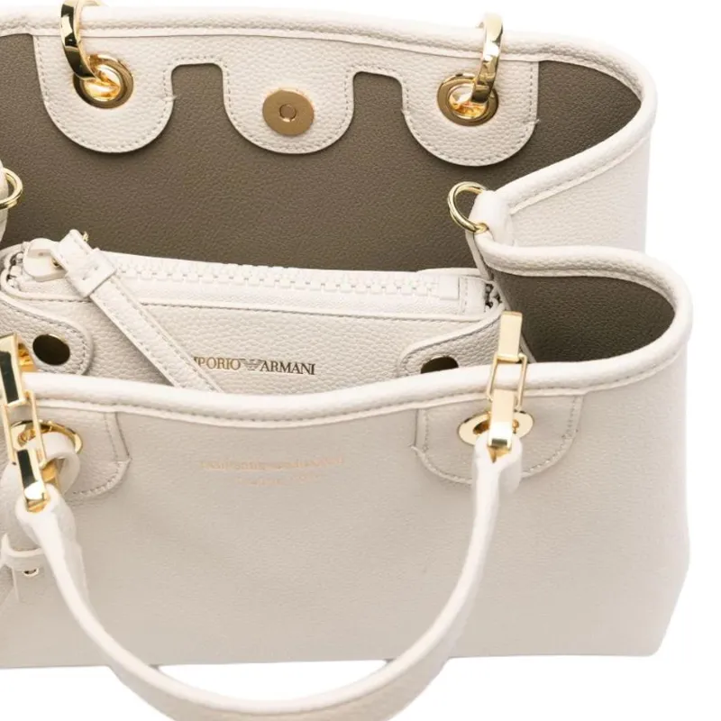 EMPORIO ARMANI Polyurethane One Shoulder Handbag Women's Beige-3