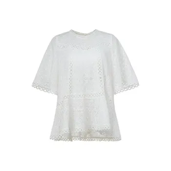 LOFT SHINE Elbow Length Sleeved T Shirt Women's White