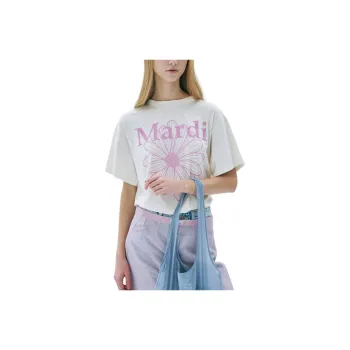 MARDI MERCREDI T Shirt Women's Ecru Korean Style