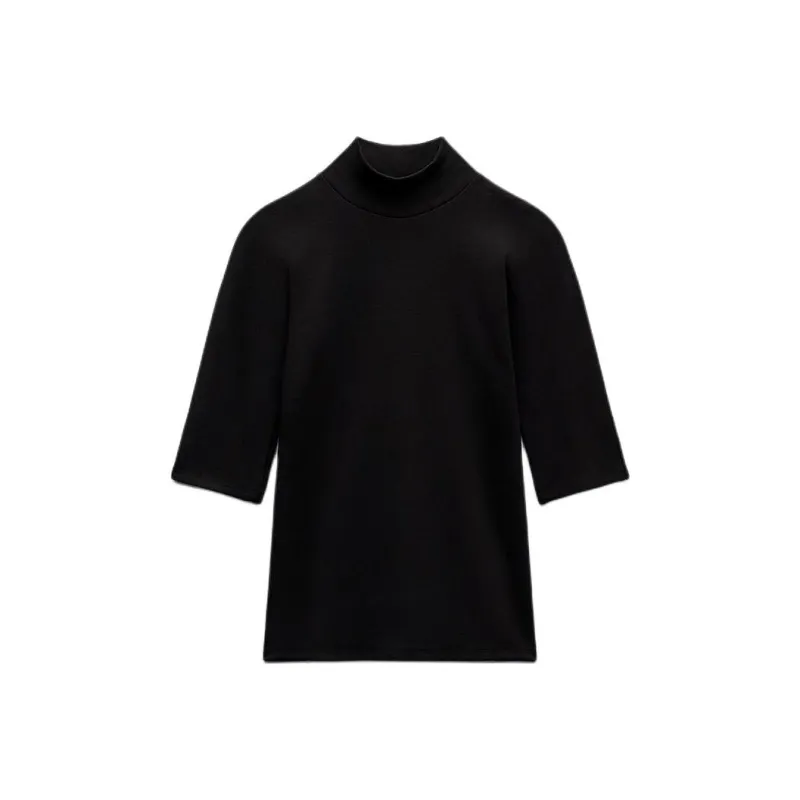 ZARA Regular T-Shirt Women's Black-0