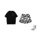 BKC Zebra Print Shorts+Black Shades Short-Sleeved (Random Style)+Comes with Random Sports Socks