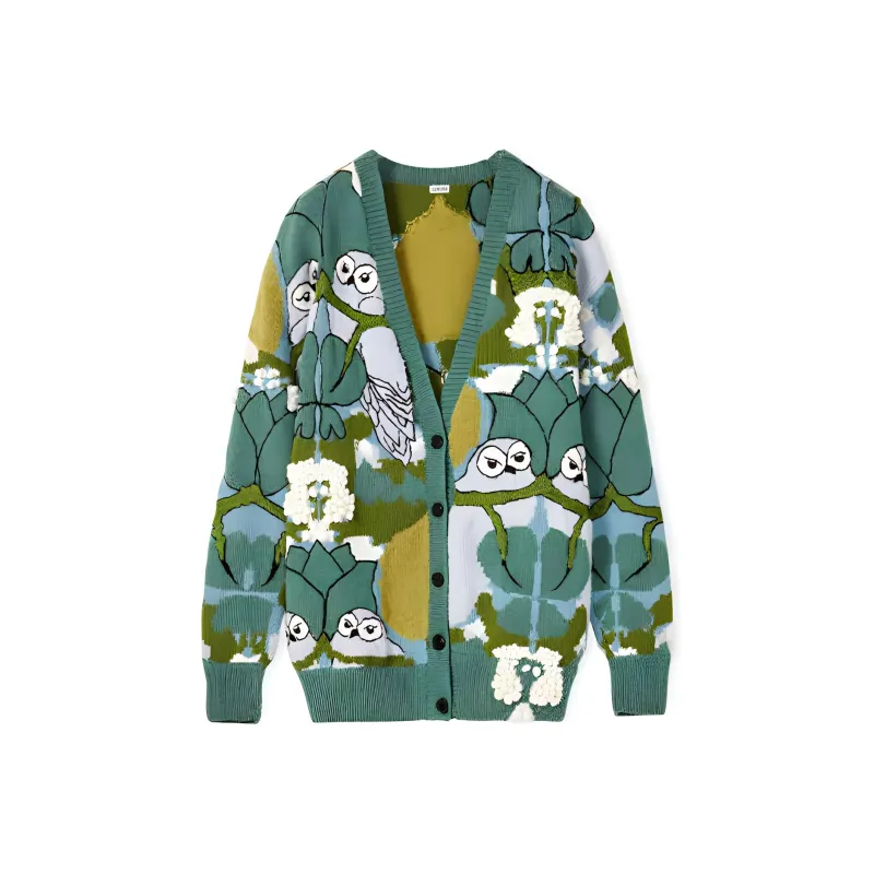 LOEWE FW21 Loose Fit Sweater Women's Green-0