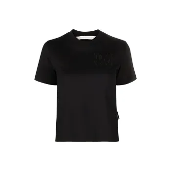 PALM ANGELS Monogram Embroidered Crewneck T Shirt