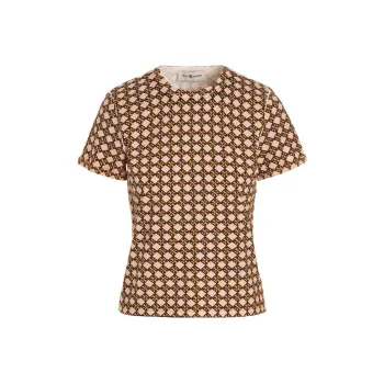 TORY BURCH Monogram Print Crewneck T-Shirt