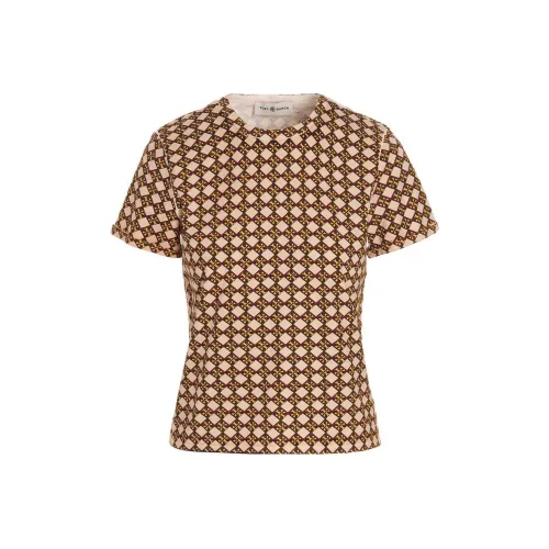 TORY BURCH Monogram Print Crewneck T Shirt