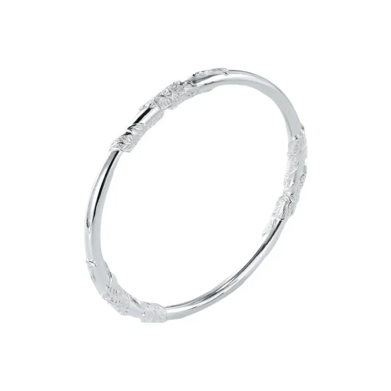 HAOYINFANG 999 Fine Silver Bangles Women's-0
