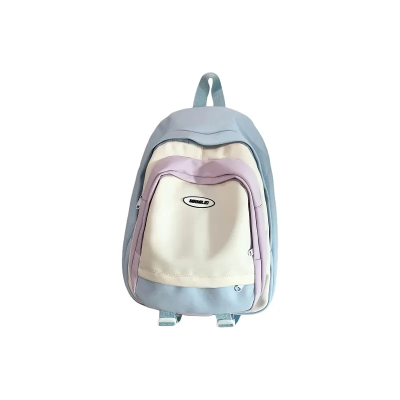 URBAN FOREST Nylon Backpack Unisex Black/Pink/Light Yellow/Light Blue/Jasper-16