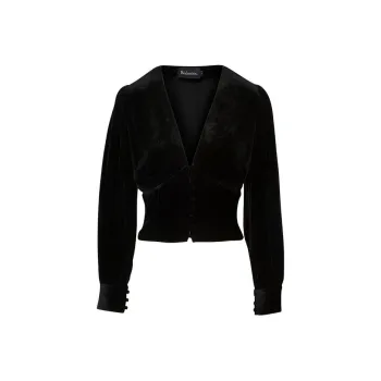 Réalisation Par Crop Tops Women's Black Velour