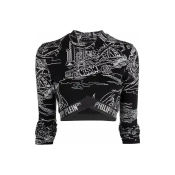 PHILIPP PLEIN Graphic Logo Jogging Top
